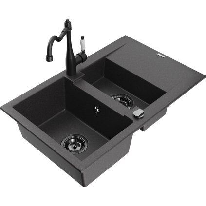 244554 mexen gaspar granitovy drez 752x436x161 mm 1 5 komorovy a drezova bateria carla cierna skvrnita 6507 76 670700 70 b