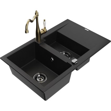 244566 mexen gaspar granitovy drez 752x436x161 mm 1 5 komorovy a drezova bateria carla cierna 6507 77 670700 50 b