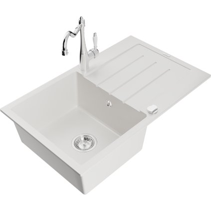 245025 mexen bruno granitovy drez 795x495x200 mm 1 komorovy a drezova bateria carla biela 6513 20 670700 00