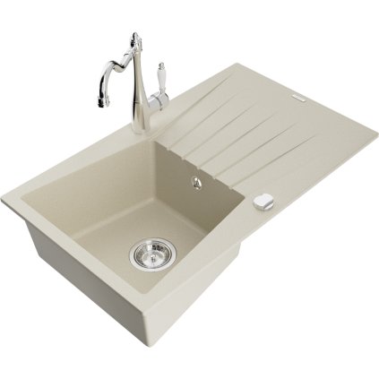 245133 3 mexen cesar 1 komorovy granitovy drez 775x470x190 mm a drezova bateria carla bezova 6514 69 670700 00