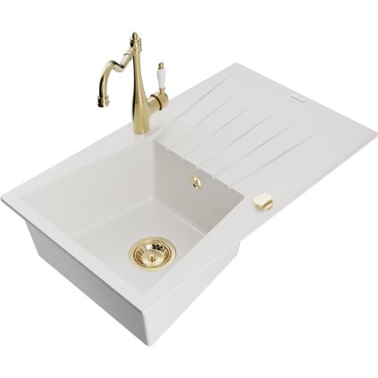 245127 mexen cesar 1 komorovy granitovy drez 775x470x190 mm a drezova bateria carla biela 6514 20 670700 50