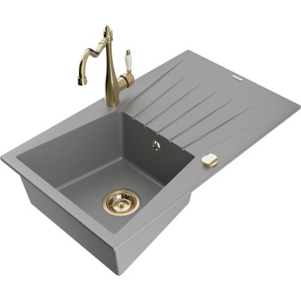 245148 3 mexen cesar 1 komorovy granitovy drez 775x470x190 mm a drezova bateria carla seda 6514 71 670700 50