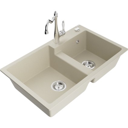 245376 mexen tomas granitovy drez 800x500x190 mm 2 komorovy a drezova bateria carla bezova 6516 69 670700 00