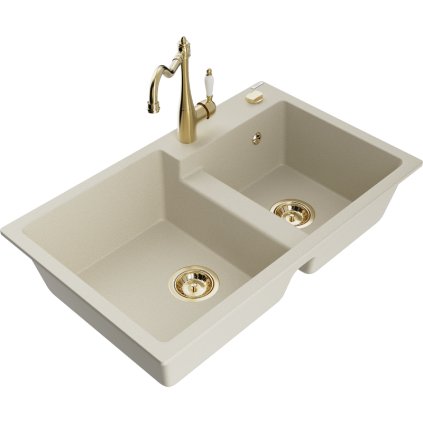 245382 mexen tomas granitovy drez 800x500x190 mm 2 komorovy a drezova bateria carla bezova 6516 69 670700 50