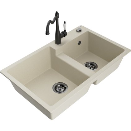 245385 mexen tomas granitovy drez 800x500x190 mm 2 komorovy a drezova bateria carla bezova 6516 69 670700 70