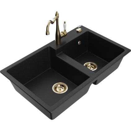 245448 3 mexen tomas granitovy drez 800x500x190 mm 2 komorovy a drezova bateria carla cierna 6516 77 670700 50
