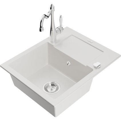 245808 mexen enzo granitovy drez 576x465x174 mm 1 komorovy a drezova bateria carla biela 6506 20 670700 00