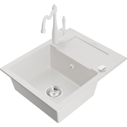 245811 mexen enzo granitovy drez 576x465x174 mm 1 komorovy a drezova bateria carla biela 6506 20 670700 20