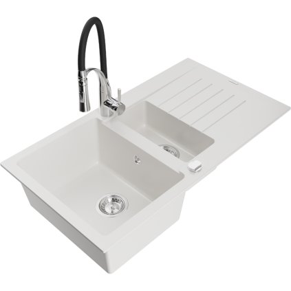246030 mexen matias granitovy drez 900x505x200 mm 1 5 komorovy a drezova bateria aster biela 6502 20 73450 07