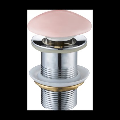 Mexen uzavíratelná kulatá umyvadlová odtoková zátka typu ClickClack, bez přepadu, růžová matná keramická, 79910-44