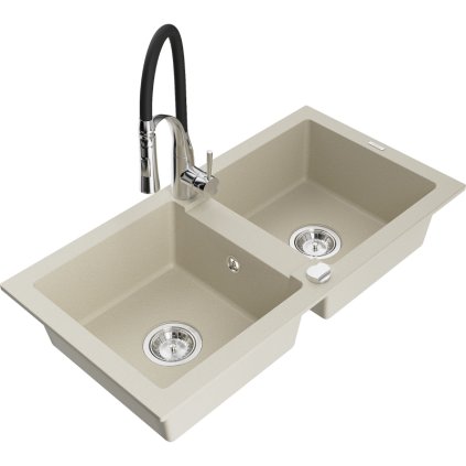 246840 3 mexen mario granitovy drez 820x436x161 mm 2 komorovy a drezova bateria aster bezova 6504 69 73450 07