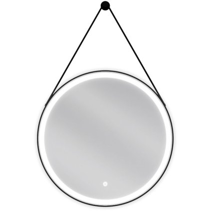 246567 mexen reni led kupelnove zrkadlo s podsvietenim 60x60 cm 6000k cierny ram ochrana proti zahmlievaniu 9812 060 060 611 70