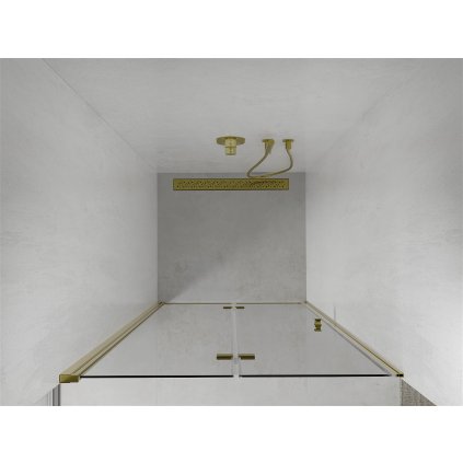 44530 8 mexen lima skladacie sprchove dvere do otvoru 100 x 190 cm 6mm cire sklo zlaty profil 856 100 000 50 00