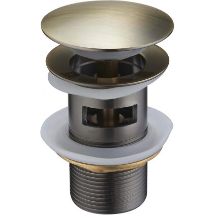 Mexen uzavíratelná umyvadlová výpusť kulatý, ClickClack, velká zátka, s přepadem, Bronzová, 79920-40
