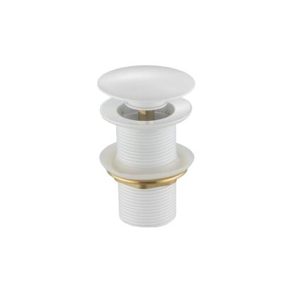 Mexen uzavíratelná umyvadlová výpusť kulatý, ClickClack, velká zátka, bez přepadu, Bílá, 79910-20