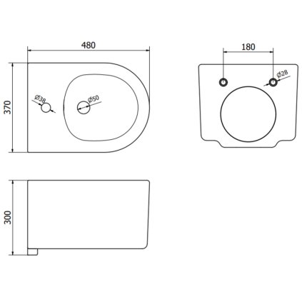 44698 mexen sofia zavesny bidet 48 x 36 cm cierna matna 35544885