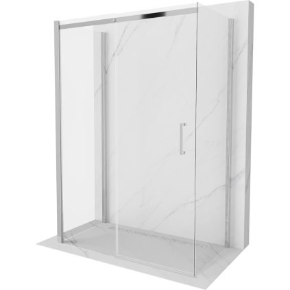 Mexen Omega 3-stěnový sprchový kout 140x80 cm, 8mm čiré sklo - chromový profil, 825-140-080-01-00-3S