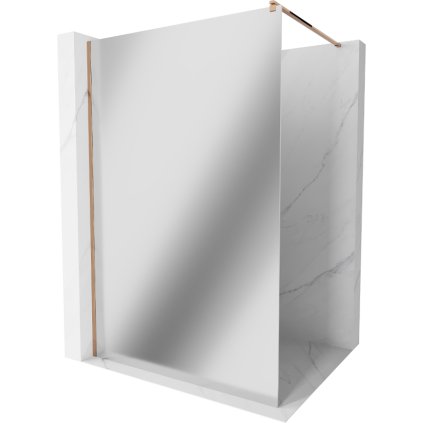 Mexen Kioto sprchová zástěna 90x200 cm 8 mm, profil růžové zlato, sklo efekt zrcadla, 800-090-101-60-50