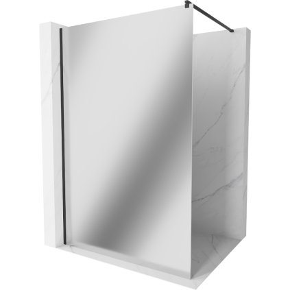 Mexen Kioto sprchová zástěna 100x200 cm 8 mm, černý profil, sklo efekt zrcadla, 800-100-101-70-50