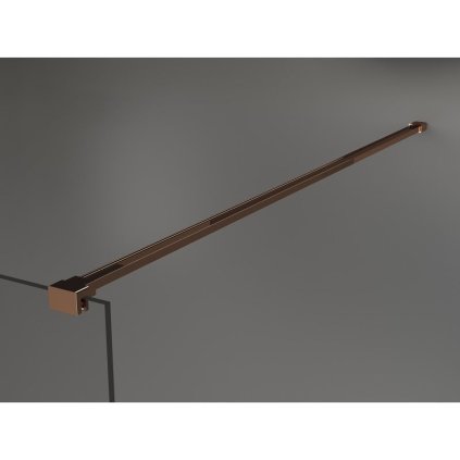 Mexen Kioto sprchová zástěna 120x200 cm 8 mm, růžové zlato, bílý vzor, 800-120-101-60-85