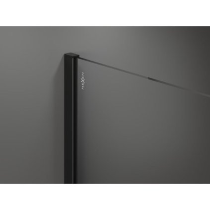 Mexen Kioto sprchová zástěna 80x200 cm 8 mm, černé, bílé provedení, 800-080-101-70-85
