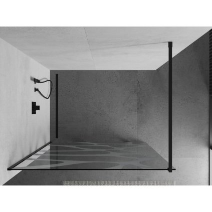 Mexen Kioto sprchová zástěna 70x200 cm 8 mm, černé, bílé provedení, 800-070-101-70-97