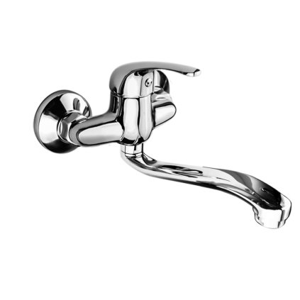 Mereo, Dřezová nástěnná baterie, Lila, s ramínkem plochým vyhnutým 210 mm, chrom, CBEE301A
