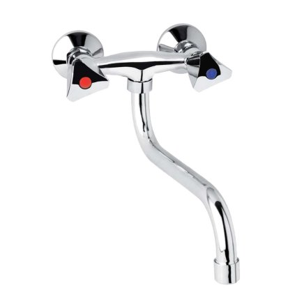 Mereo, Dřezová nástěnná baterie, Kasia, s ramínkem trubkovým pr. 18 mm - 200 mm, chrom, CBS301A