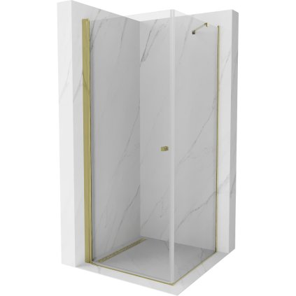 Mexen Pretoria sprchový kout 80x80 cm, zlatý profil, 6mm čiré sklo, 852-080-080-50-00