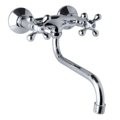 Mereo, Dřezová nástěnná baterie, Retro Viktorie, s ramínkem trubkovým pr. 18 mm - 200 mm, CBL301A