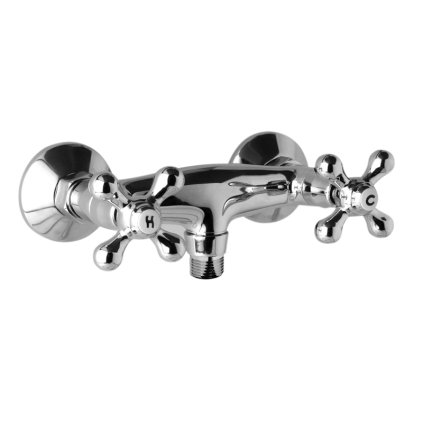 Mereo, Sprchová nástěnná baterie, Retro Viktorie, bez příslušenství, chrom, CBL60103
