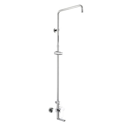Mereo, Nástěnná baterie Viana 150mm s otoč. ramínkem a tyčí pro ruční a talířovou sprchu, bez příslušenství, CBE60101S