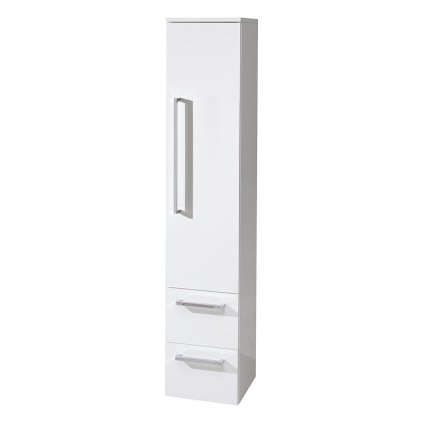 Mereo, Bino, koupelnová skříňka vysoká 163 cm, pravé otevírání, bílá, bílá/dub, CN668