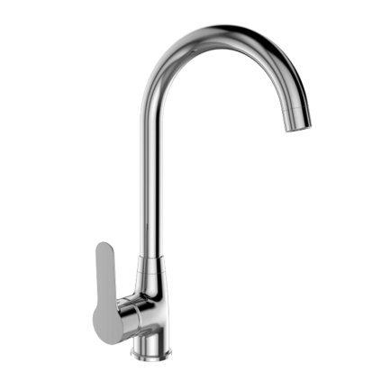 Mereo, Dřezová stojánková mimoúrovňová baterie, Zuna, s ramínkem nad pákou, výška 346 mm, chrom, CB20104Z