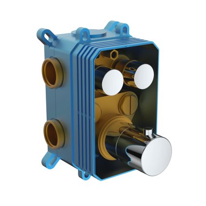 Mereo, Termostatická podomítková tlačítková baterie - 2-cestná - bez krytu, CB60101TAB