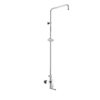 Mereo, Nástěnná baterie Mada 150mm s otoč. ramínkem a tyčí pro ruční a talířovou sprchu, bez příslušenství, CBE60101SM