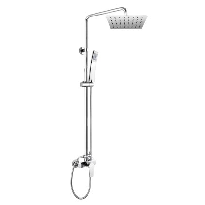 Mereo, Nástěnná sprchová baterie Dita 150mm se sprch.soupravou,ruční a talíř.sprchou slim 200x200mm, CBE60104SDD