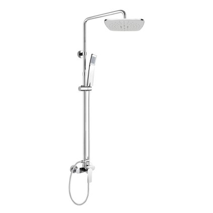 Mereo, Nástěnná sprchová bateri Dita 150 mm se sprchovou soupravou, ruční a talířovou sprchou 225x225mm, CBE60104SBD