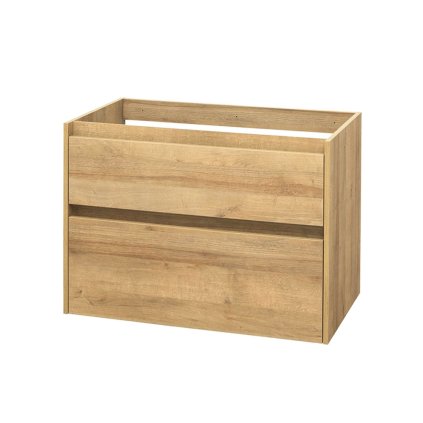 Mereo, Opto, koupelnová skříňka 81 cm, bílá, dub, bílá/dub, černá, CN921S
