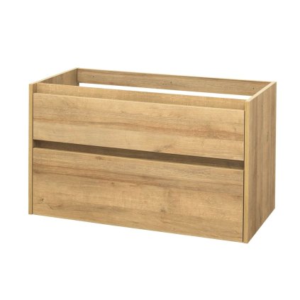 Mereo, Opto, koupelnová skříňka 101 cm, bílá, dub, bílá/dub, černá, CN922S