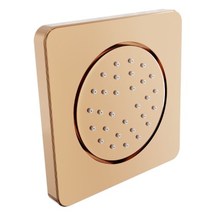 Mexen - podmítková sprchová tryska, čtvercová, 130x130 mm, růžová-zlatá, 79366-60
