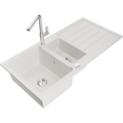 269365 mexen andres 1 5 komorovy granitovy drez 1000x500x200 mm a drezova bateria flora biela 6515 20 670401 00