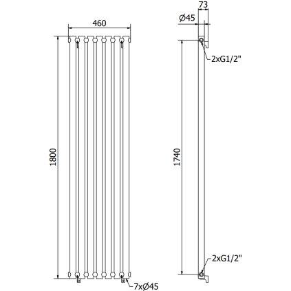 251963 mexen texas vykurovacie teleso 1800 x 460 mm 719 w cierna w203 1800 460 00 70