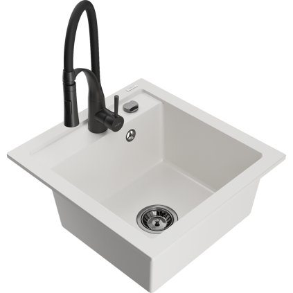 247586 3 mexen vito 1 komorovy granitovy drez 490x520x210 mm a drezova bateria aster biela 6503 20 73450 70 b