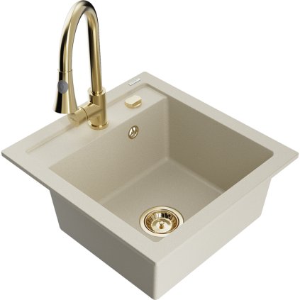 270247 3 mexen vito 1 komorovy granitovy drez 490x520x210 mm a drezova bateria elia bezova 6503 69 670101 50