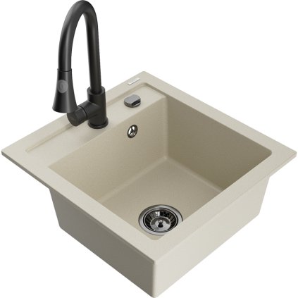 270250 mexen vito 1 komorovy granitovy drez 490x520x210 mm a drezova bateria elia bezova 6503 69 670101 70