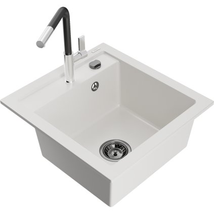 252905 3 mexen vito 1 komorovy granitovy drez 490x520x210 mm a drezova bateria flora biela 6503 20 670401 07 b