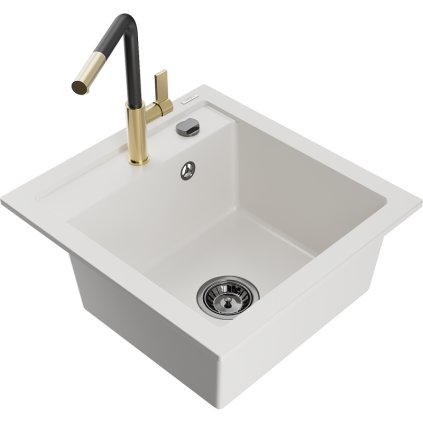 252911 3 mexen vito 1 komorovy granitovy drez 490x520x210 mm a drezova bateria flora biela 6503 20 670401 57 b