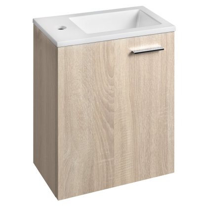 Aqualine, ZOJA skříňka s keramickým umyvadlem 40x22 cm, dub platin, 51049DP-01
