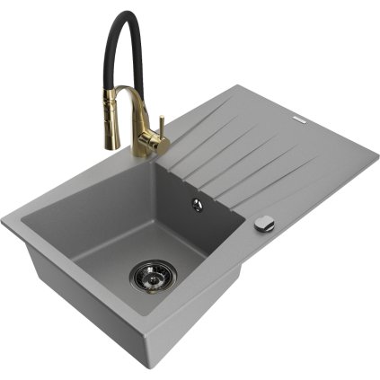 251780 mexen cesar 1 komorovy granitovy drez 775x470x190 mm a drezova bateria aster seda 6514 71 73450 57 b